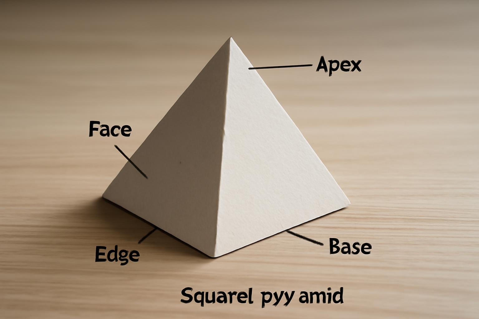A négyzet alapú gúla részei és elnevezéseik