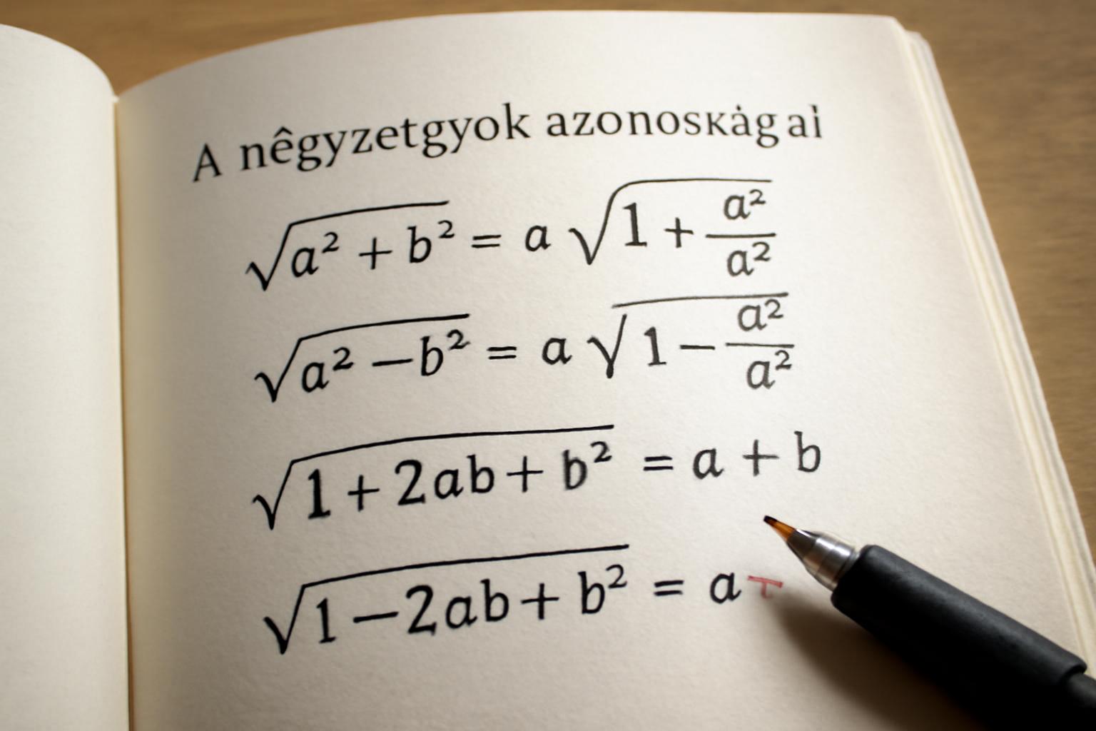 A négyzetgyök azonosságai