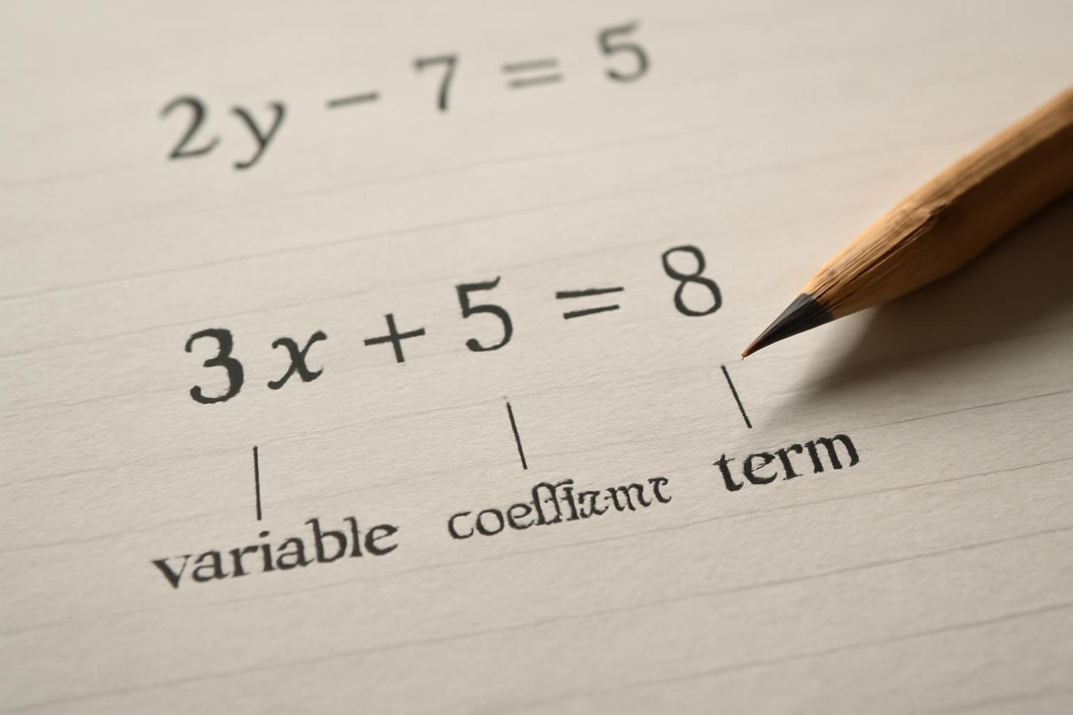 Az egyenlet részei: változók, együtthatók, tagok