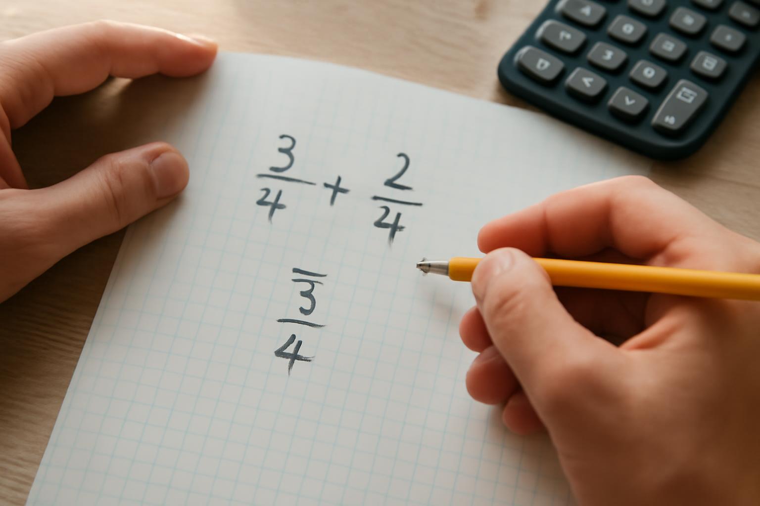 Az összeadás folyamata közös nevezővel