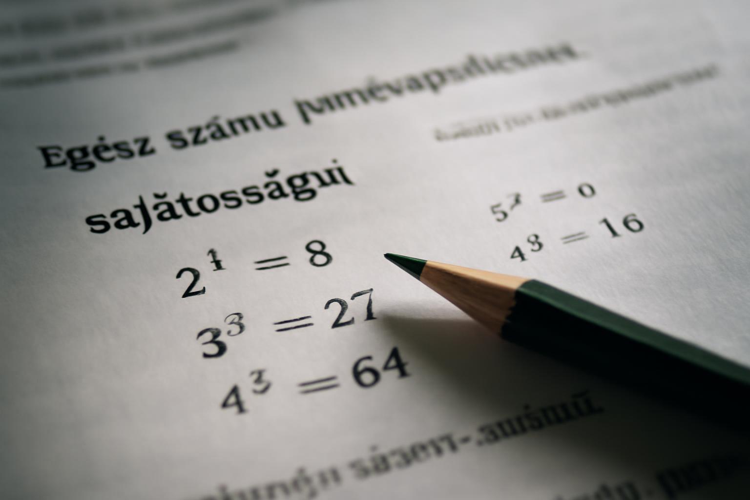 Egész számú hatványkitevők sajátosságai