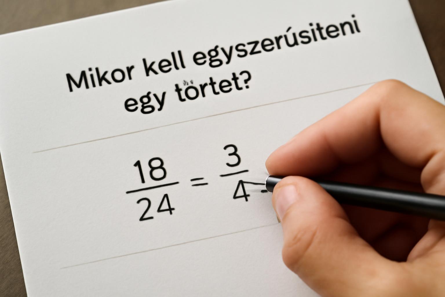 Mikor kell egyszerűsíteni egy törtet?