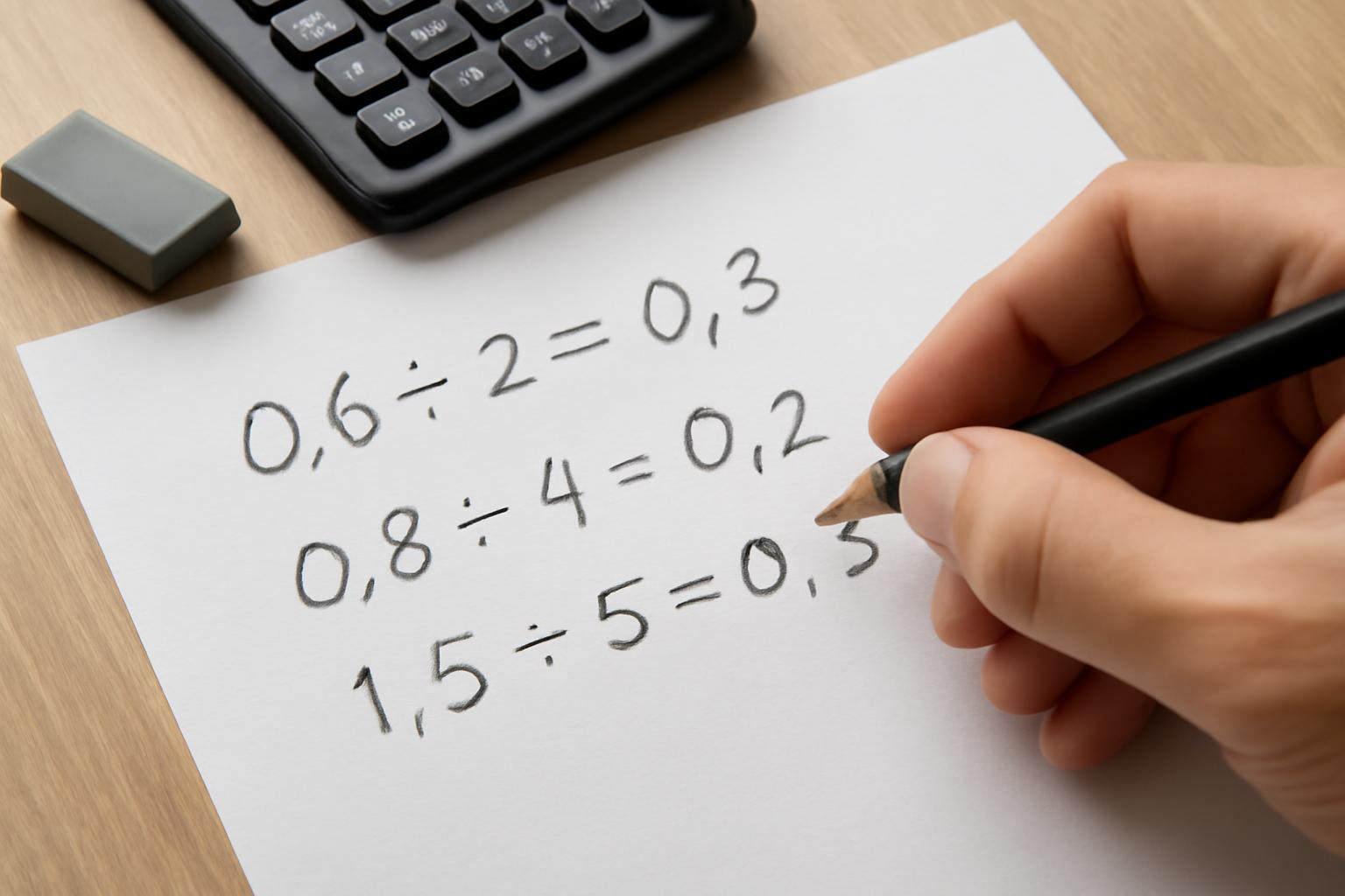 Tizedes tört osztása egész számmal példákon keresztül