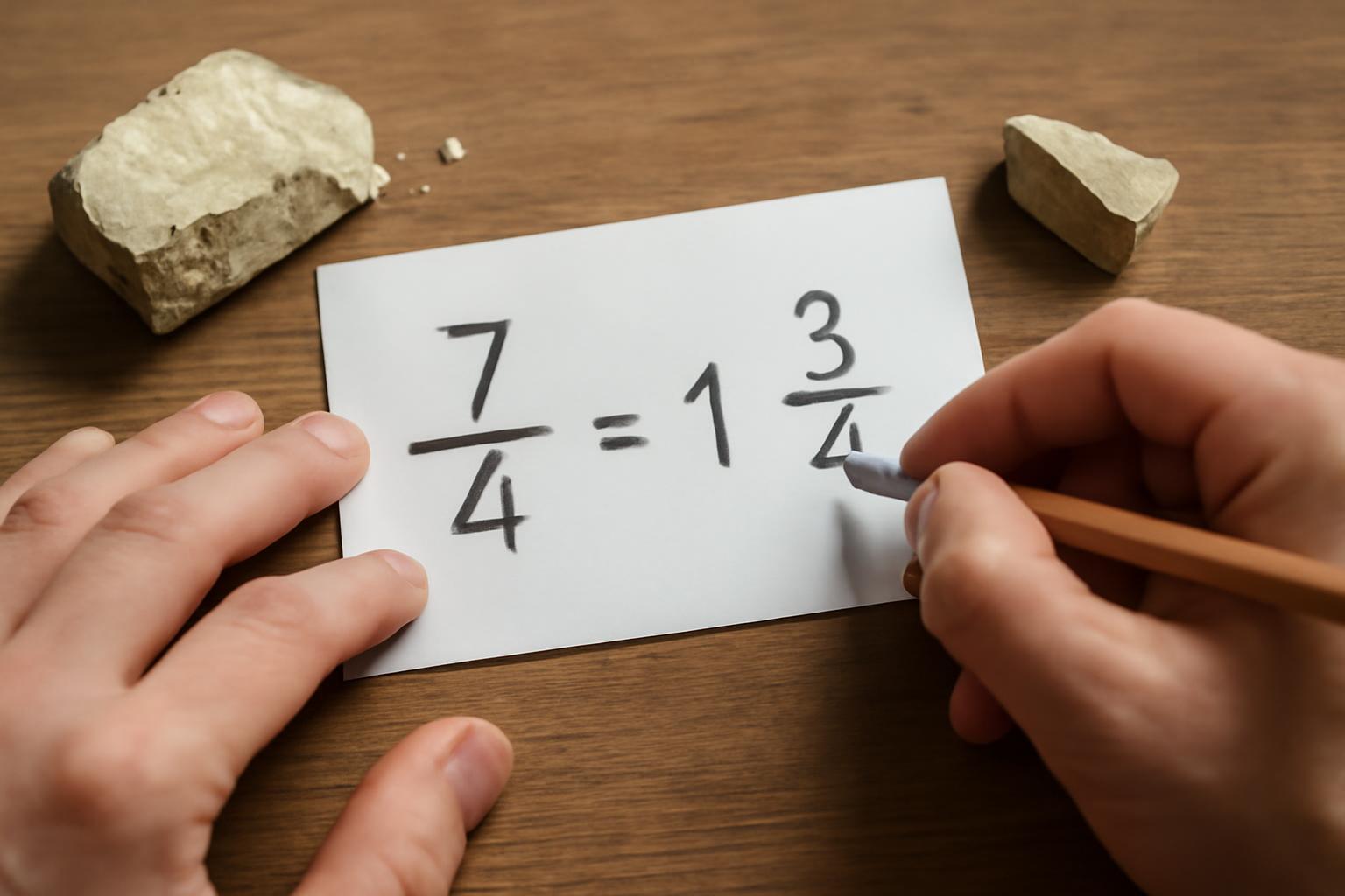 Lépések törtből vegyes szám készítéséhez