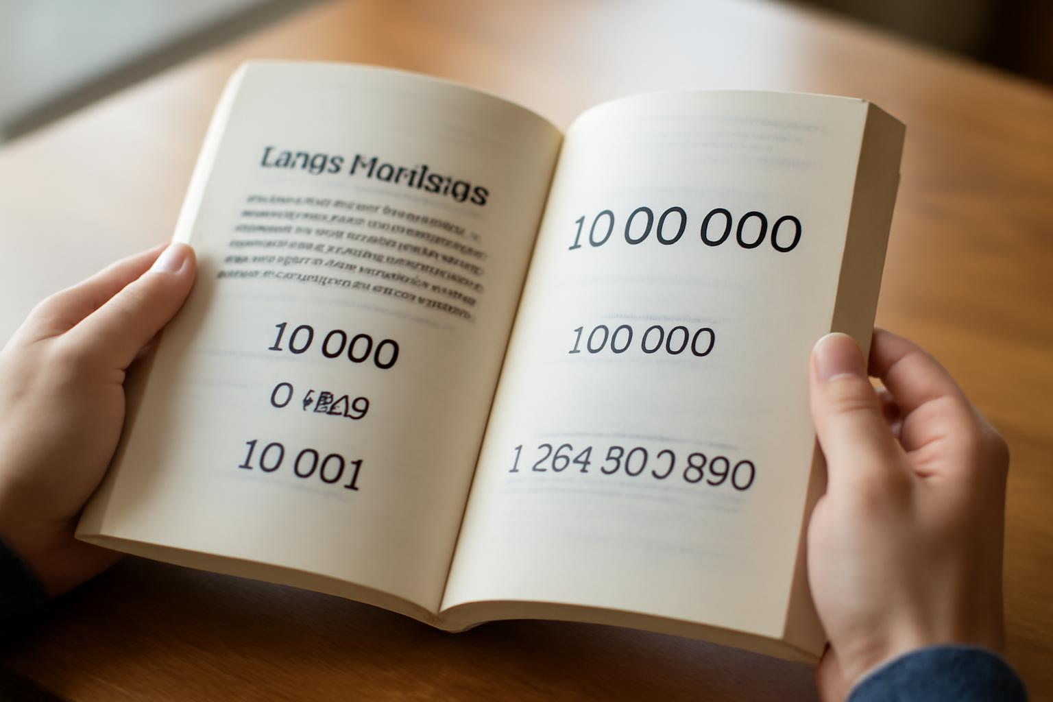 Nagy számok olvasása matematikában