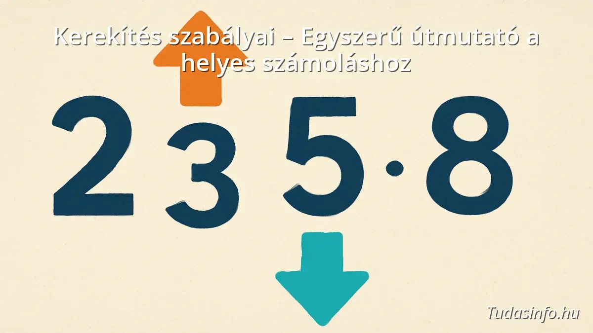 Mathematical rounding rules illustration with numbers and arrows