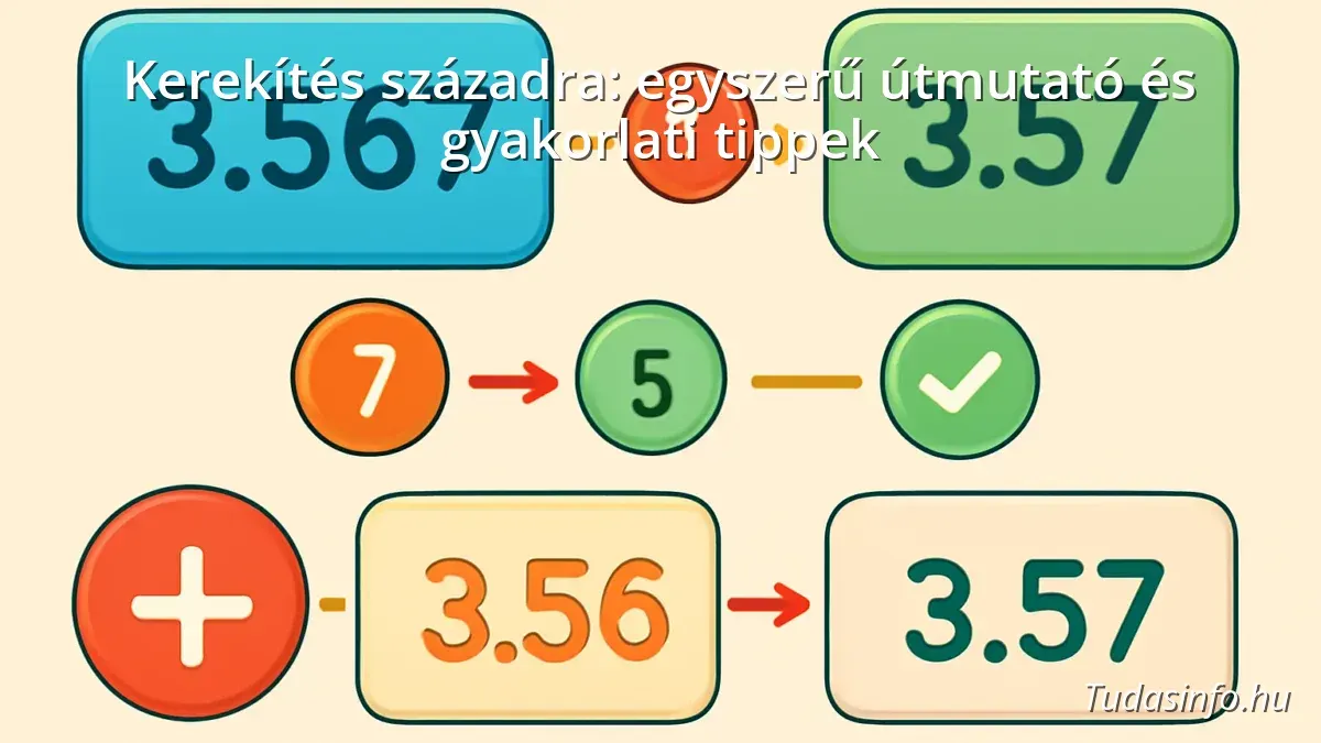 Infographic illustrating rounding numbers to the nearest hundredth with examples